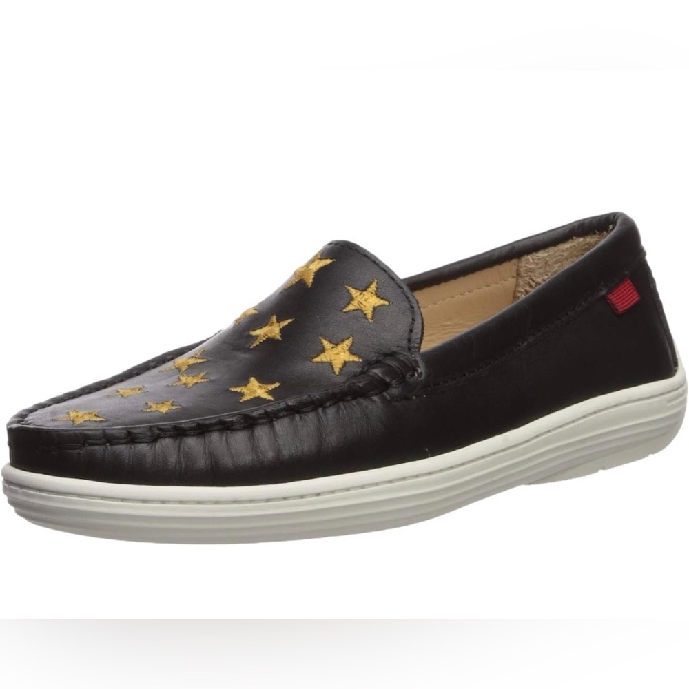 MARC JOSEPH NEW YORK Unisex-Child Leather Driver Gold Star Detail Loafer New
